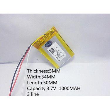 Imagem de 1 Peça 523450 3 Fios C/ 1000mah 3,7v 5mm X 34mm X 50mm - KMIG
