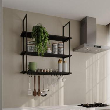 Imagem de Nicho de Parede Londres 95 Cm Preto - NEW GREEN, PRETO