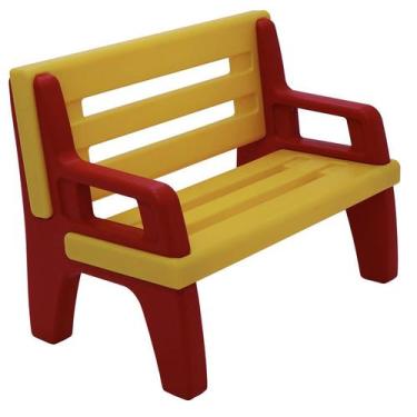 Imagem de Banco Pause Infantil Desmontável em Polietileno Amarelo/Vermelho 81 cm