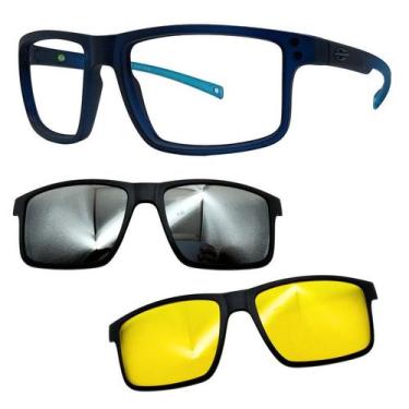 Imagem de Oculos Mormaii 6127 Swap 5 Com 2 Clipons Prata e Noturno, Kc6 azul
