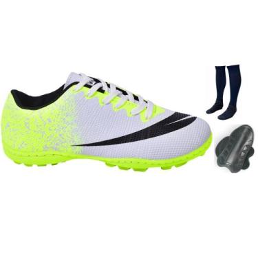 Imagem de Chuteira Society com MEIÃO  e CANELEIRA Adulto e Infantil Colada e Cos