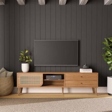 Imagem de Rack para TV de até 60" 2 Gavetas 220 Cm 1 Porta de Correr Freijó Dall