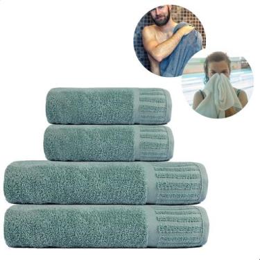Imagem de Kit Casal Toalhas Macias 2 Banho e 2 Rosto para Banheiro - Bella Enxov