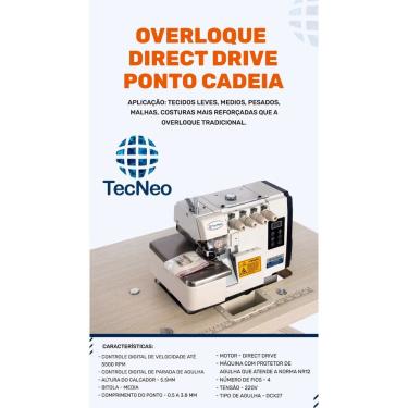 Imagem de Ponto Cadeia( Overloque 4 Fios) Motor Direc Drive Completa