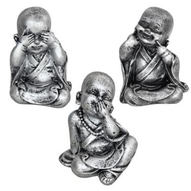 Imagem de Kit C/3 Budas Bebês Cego Surdo Mudo Monge Presente - LZ Decorações
