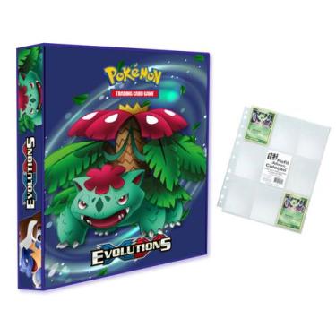 Imagem de Álbum Pasta Fichário Pokemon com 10 Folhas YES 9 Bolsos XY - Evoluções