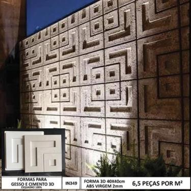 Imagem de Forma 3d Gesso Erus 40x40cm ABS 2mm Molde Para Gesso/Cimento/Concreto 