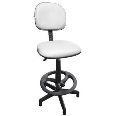 Imagem de Cadeira Caixa Alta Secretária Giratória Para Escritório Com Apoio Para