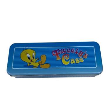 Imagem de Estojo De Lata Escolar Para Armazenar Lapis Caneta Tema Looney Tunes -