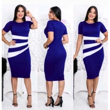 Imagem de Vestido Plus Size Três Faixas Moda Evangélica Feminina - Miss Flower, 