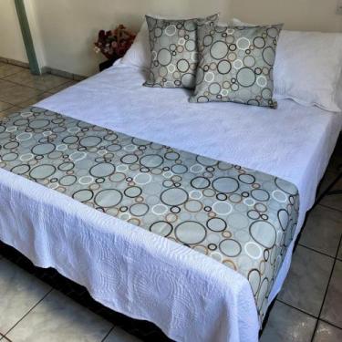 Imagem de Kit Peseira Xale Cama Queen 2 Capas De Almofada - Casa do Ateliê Enxov