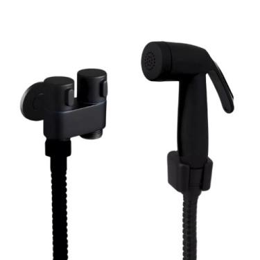 Imagem de Ducha Higiênica Metal C/ Registro 2 Saídas Preto C/ Suporte - Renmax M