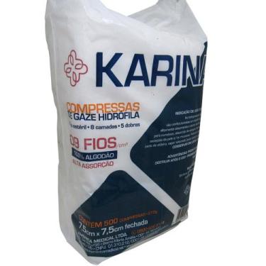 Imagem de Compressa Gaze 7,5 x 7,5 9 Fios Pacote com 500 unidades - Karina - Amé