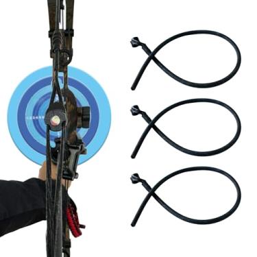 Imagem de Louyer 3 peças de miras de tiro com arco composto auto-alinhamento antirreflexo com tubo de borracha extensível de substituição 1,9 cm preto