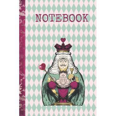Imagem de Notebook: 6"x9", 120 lined pages – King of Hearts, Alice in Wonderland inspired design