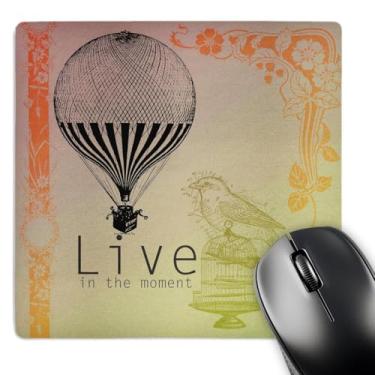Imagem de 3dRose Mouse pad LLC 20 x 20 x 0,63 cm, pássaro e balão de ar quente (mp_79179_1)