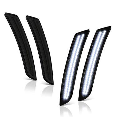 Imagem de VIPMOTOZ Luz de LED totalmente branca frontal + lente fumê traseira marcador lateral para Chevy Camaro 2016-2022, lado do motorista e do passageiro, 4 peças