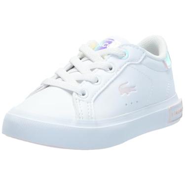 Imagem de Lacoste Tênis unissex para bebês Powercourt, Branca/Lt Pnk, 19