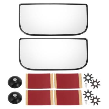 Imagem de X AUTOHAUX Par de lente inferior do espelho retrovisor esquerdo direito do carro com placa traseira vidro branco não aquecido para Chevrolet Avalanche Silverado Tahoe para GMC Yukon