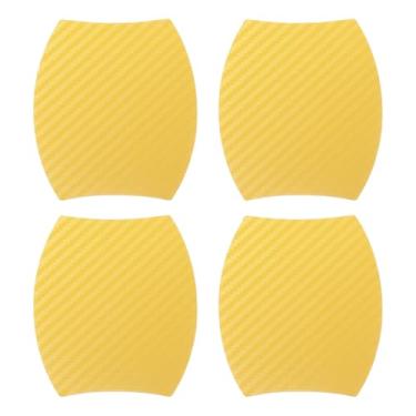 Imagem de Partuto 4 peças 79 x 89 mm adesivo protetor de copo de porta de carro universal 3D - filme protetor de maçaneta de porta de carro anti-arranhões - amarelo