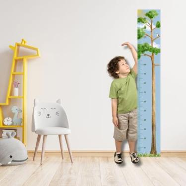 Imagem de Adesivo de Parede Arvore Campo Regua de Crescimento Infantil 150x25cm