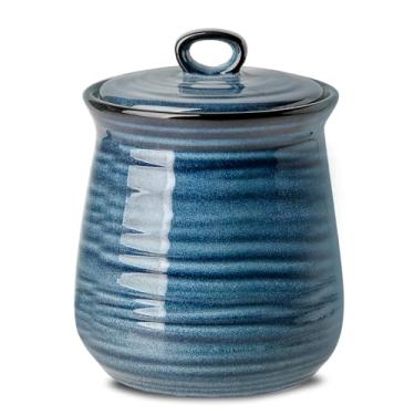 Imagem de Hasense pote de cerâmica para armazenamento de alimentos com tampa hermética, recipiente de cozinha de 35 onças para biscoitos, café moído, macarrão, cereais, farinha, açúcar, arroz, tempero