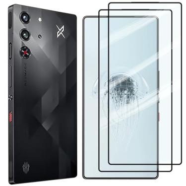 Imagem de Guizzcg Pacote com 2 protetores de tela para ZTE Nubia Red Magic 11 Pro/11 Pro+/ 10 Pro/10 Pro+, 2 películas de vidro temperado, compatível com capas, resistente a arranhões, HD-Clear, preto