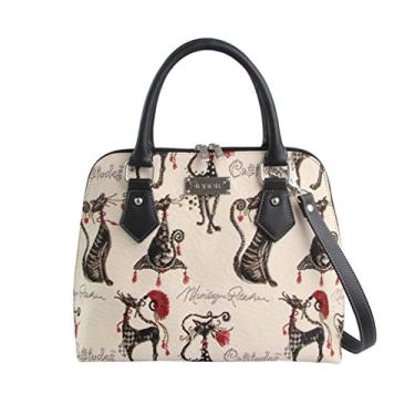 Imagem de Signare Bolsas de mão de tapeçaria bolsa de ombro e bolsas transversais para mulheres com designs modernos, Catitude, Convertible Bag