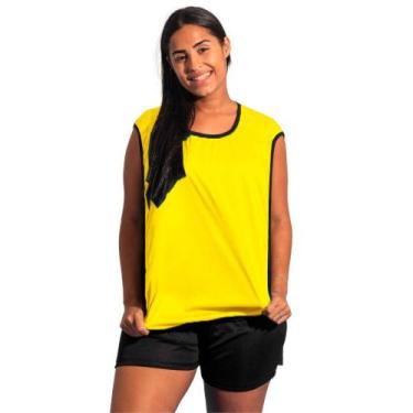 Imagem de Colete de Futebol Feminino Treino Jogo C/Vies - 1 Fit, Amarelo