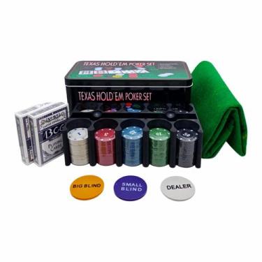 Imagem de Jogo De Poker Completo Texas HoldEm Set 200 Peças Com Caixa Em Alumíni