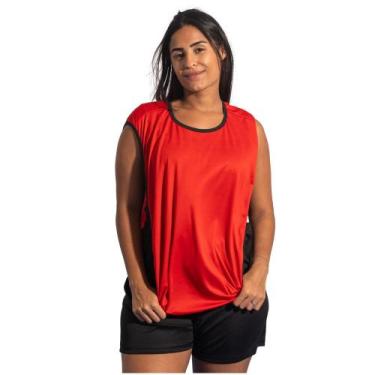 Imagem de Colete de Futebol Feminino Treino Jogo C/Vies - 1 Fit, Vermelho
