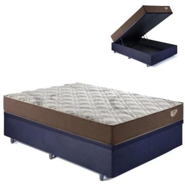 Imagem de Base Box Baú Casal 138x188 Suede Preto com Colchão Relax Adorabile Mol