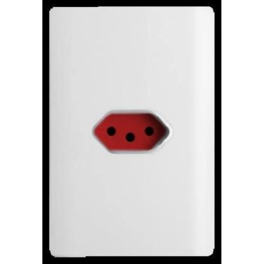 Imagem de Cj Tomada 20A Horizontal Vermelho Suporte 4X2 Dicompel