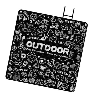 Imagem de Ｂｅｓｇａ Manta de Filme de alumínio Plano de praia portátil grande tapete de acampamento dobrável conveniente para caminhada no pátio de viagem, Black a