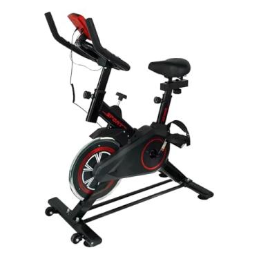 Imagem de BICICLETA ERGOMÉTRICA SPINNING SEMI PROFISSIONAL PRETA/VERMELHA TREINO