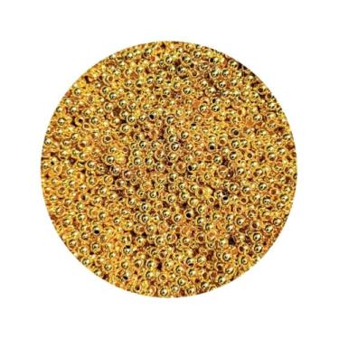 Imagem de Mini Miçanga Pérola 3mm 50g Aprox 5000 Missangas Bijuteria Artesanato (Dourado)