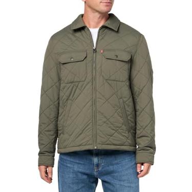 Imagem de Levi's Jaqueta masculina acolchoada de diamante com gola laydown, Verde sálvia, GG