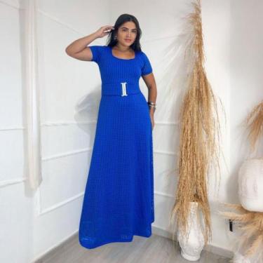 Imagem de Vestido Longo Regata com Cinto Moda Evangélica Feminina - MISS FLOWER,