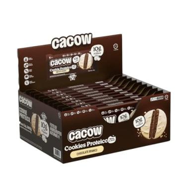 Imagem de Cookies Proteicos CACOW 40g – Caixa com 9 Unidades (360g) | 10g de Proteína por Cookie | Vegano, Sem Glúten, Sem Açúcar e Sem Lactose | Lanche Saudável Pré e Pós-Treino (All Black Chocolate Branco)
