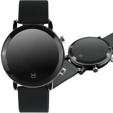Imagem de relogio feminino redondo led digital silicone Original Social preto Aj