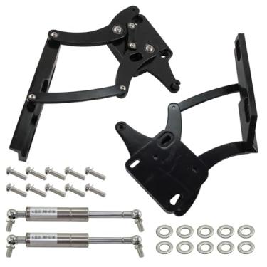 Imagem de PKSABB Kit de dobradiça de capô billet par lado esquerdo e direito para Ford Mustang 1967-1969 (preto)