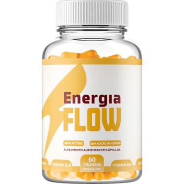 Imagem de Energia Flow Suplemento Energético com CoQ10, Vitamina B12, 60 Cápsulas, Sem Açucar, Sem Lactose, Energia Natural e Foco Diário