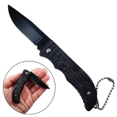 Imagem de Canivete com Lâmina de Aço Inoxidável 7cm, Estampa de Caveira e Cabo D