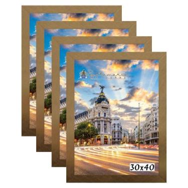 Imagem de Kit 4 Porta Retrato Molduras 30x40 Dourado - Santamaria Molduras