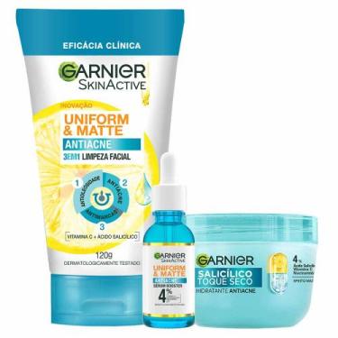 Imagem de Garnier Skin Antiacne Kit - Hidratante Facial + Sabonete Facial 3 em 1