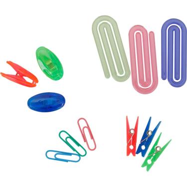 Imagem de Conjunto de Clips Formatos Variados 61 Unidades Coloridos
