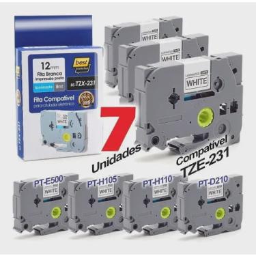 Imagem de 7 Fitas Compatível Para Brother Pt-h110 Pt-h105 Tze 231 12mm