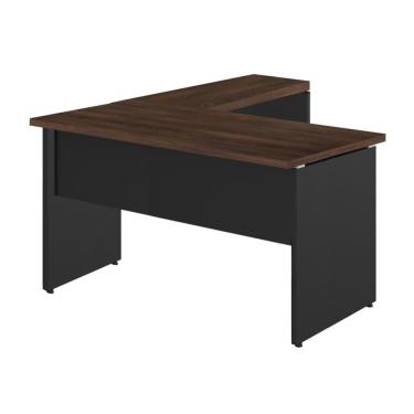 Imagem de Mesa Escrivaninha para computador e notebook para escritório em L (Mesa 1,50m + Mesa Auxiliar) workstart - marsala