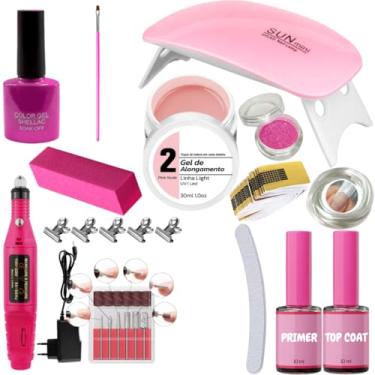 Imagem de Kit Unhas De Gel Acrigel Alongamento Facil Cabine Completo