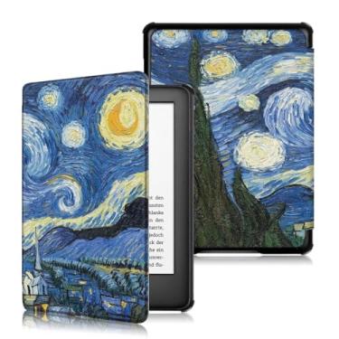 Imagem de Capa Kindle 11ª Geração 6” (Modelos 2022 e 2024 – C2V2L3 e RS23CV) – Auto Hibernação – Fechamento Magnético – Leve, Rígida e com Revestimento Interno em Microfibra (Van Gogh - Noite Estrelada)